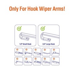 « 26 » & 17&Prime; U/JHook Windshield Wiper Blades AllSeason Replacement Set of 2&Prime;