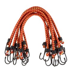 Bungee Cords – 10-Pack Rubber 18-Inch Cordage with Heavy-Duty 18&Prime;, Red