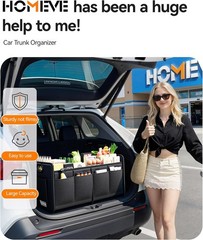 Trunk Organizer, Car Storage, Reinforced Handles, Collapsible Multi-Compatible