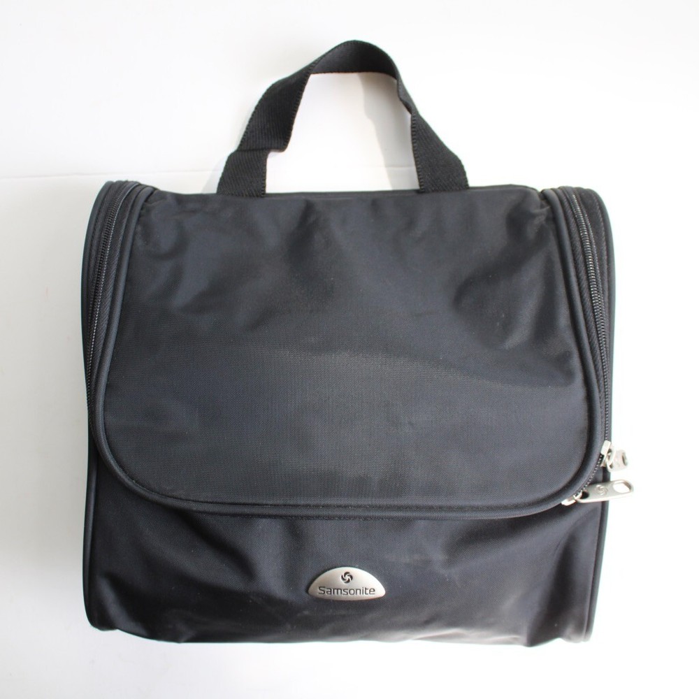 Samsonite Black Nylon Waterproof Travel Storage Toiletries Zipper Bag Pouch
