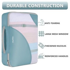 8 Set Packing Cubes for Travel, 8 Set (For Carry-On/Medium) 16 – Blue Grey