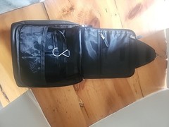 New Black Leather Hanging Travel/toiletry Bag 10 X 10 Inches With Metal Hooks
