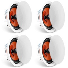 4 PCs 8 Inch in Ceiling Speakers, 100-Watts, Flush Mount Ceiling & in-Wall Speak