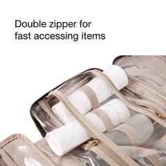 Elegant Black Water-Resistant Toiletry Bag with Hanging Hook – Travel Organizer