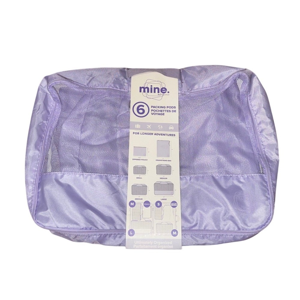Mine by MyTagalongs 6 Piece Packing Pod Set Lavender Purple Travel Cubes New