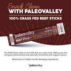 Paleovalley 100% Grass Fed Summer Sausage Beef Sticks – Gluten Free Beef Snack