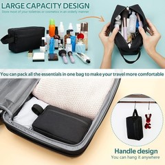 Travel Toiletry Bag Water-Resistant Shaving Bag with Divider Handle