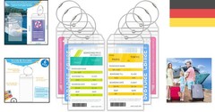 Luggage Tag Set of 6 Stainless Steel Ring Transparent Heavy Duty AIDA TUI MSC