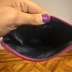 TUMI Delta Amenity Kit Plum Cosmetic Pouch Travel Organizer Zip Case Airline T