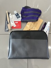 TUMI for Delta Black Small Pouch zipper Soft sided Travel Case Toiletry Bag