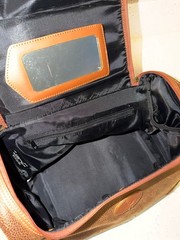 P Brown Faux Leather Travel Toiletry Bag with Mirror, MPN Does Not Apply