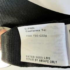 Amsafe Airplane Seat Belt Extender Universal Extension Black FAA Rated 3000 LBS
