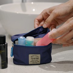 TO&FRO Amenity Pouch Navy Waterproof Travel Toiletry Case Compact Japan