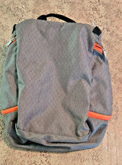 LL Bean Personal Organizer Toiletry Bag Medium Diamond Gray Orange Trim