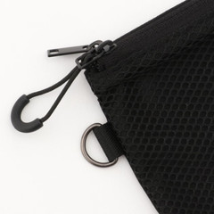 MUJI polyester double zipper case S size 10 x 13.5 cm black