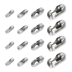 Ball chain connector closures, for 2.4/3.2/4.5/6mm, silver 160pcs