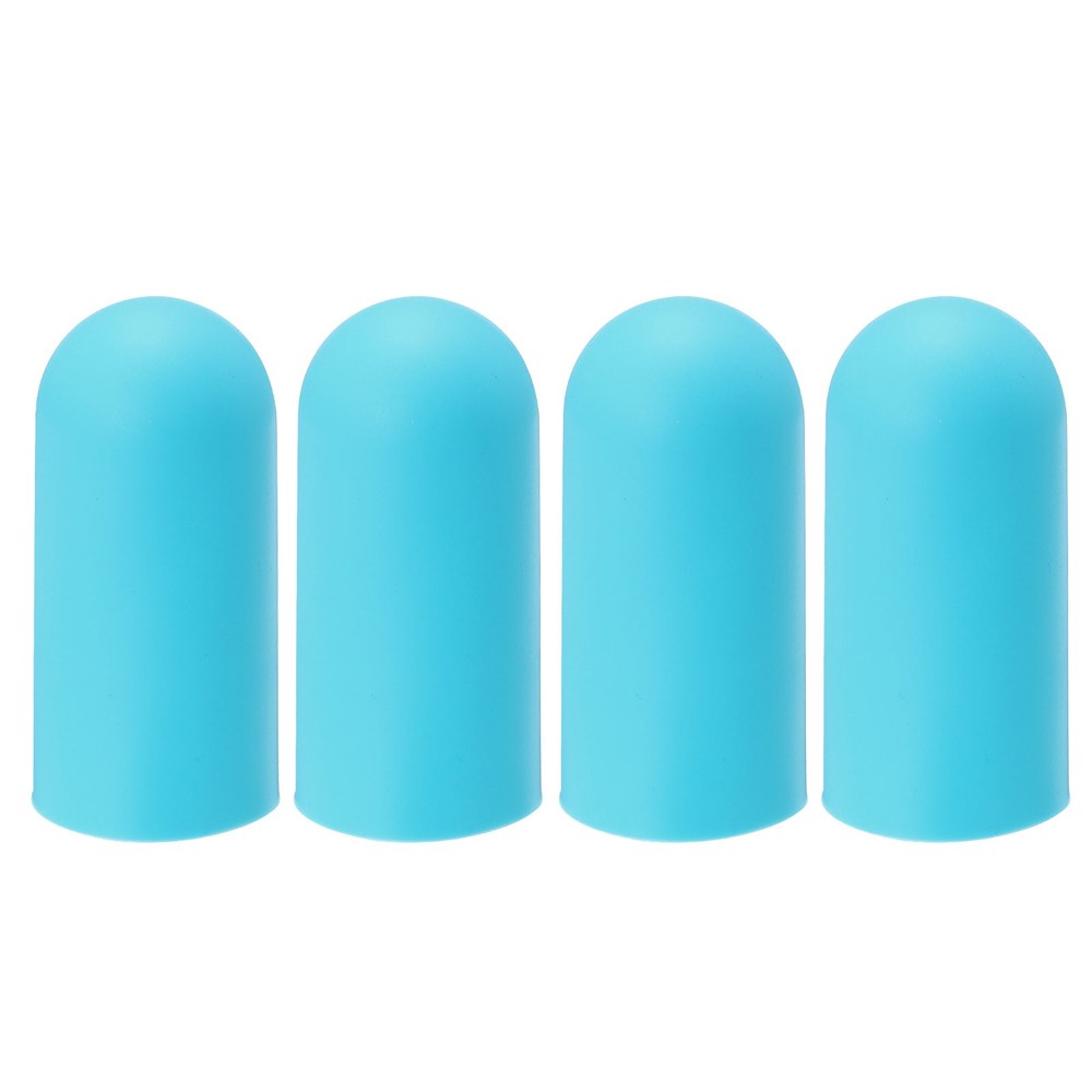 4Pcs Travel Bottle Covers Silicone Toiletry Sleeves Blue Medium 1.08&Prime; Dia