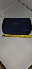 TUMI for Delta Hard Case Shell Toiletry Cosmetic Travel Kit Blue Case Only 7.5×4