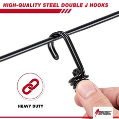 Rocket Straps – Ultimate Adjustable 20 Piece – 36&Prime; Double-J Hook, Black