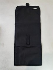 LL Bean Black Blue Nylon Hanging Tri-Folding Shower Caddy Travel Bag Organizer