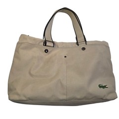 Lacoste #457496 Tan Nylon Travel Tote Bag Great Condition