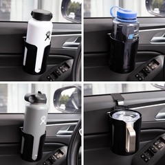 LITTLEMOLE Large Car Door Cup Holder, Vehicle Armrest Drink Black
