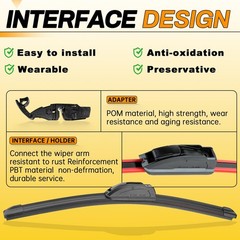 24&Prime; & 18&Prime; Windshield Wiper Blades, OEM Quality, All-Season, Quiet, Pack of 2
