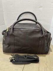 mark and Graham Weekender Zipper Overnighter Travel Carry on Espresso Leather