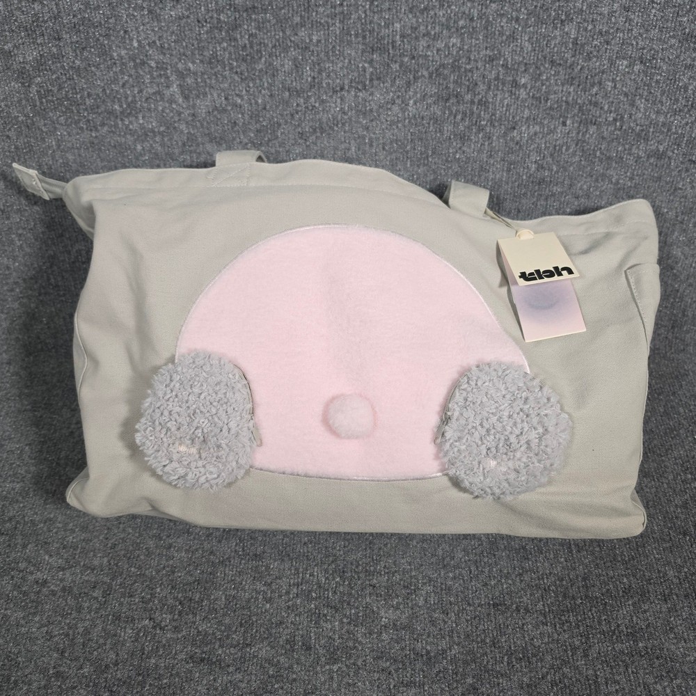 The Beast Home tbh Panda Pompom Travel Set Tote Bag Blanket Neck Pillow New