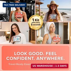15 Piece Set Women&rsquo;s Travel & Hygiene Kit with Clear Toiletry Bag, Personal Care