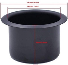 2Pcs Metal Sofa Recliner-Handles Cup Holder Insert 80mm*60mm, black
