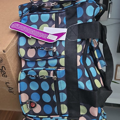 Rockland Polka Dot Multicolor Duffel Bag PTB419 18.5×10.5×8.5 in