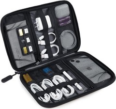 Electronics Travel Organizer Nylon Bag for Cables Power Banks Phone SD Cards