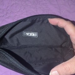 TUMI Black Zippered Travel Pouch Toiletry Accessory Zip Case