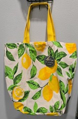 Boho Living Eco Friendly Reusable Lemon Leaves Tote Bag – 20&Prime; x 19&Prime; x 9&Prime; in