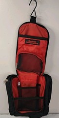 Vintage Sports Illustrated Travel Toiletry Bag Hanging Zipper Black Embroidered