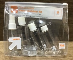 TSA Compliant 5pcs Travel Container Bottle Kit White/Clear SCUFFS