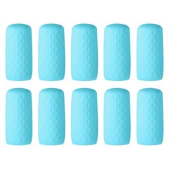 10 Pack Silicone Bottle Covers for Travel, Stretching Elastic Sleeves, Blue