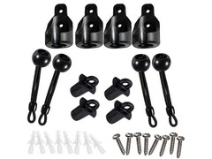 Upgrade Bunge kit+Universal Replacement bungee kit and end cap (2 set), Black