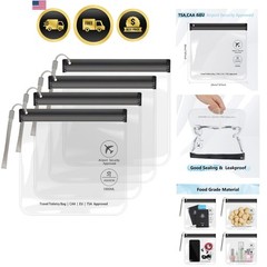 4Pcs Clear TSA Approved Security Toiletry Bag Quart Size for UK & Carry-on …