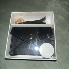 Business Card Case & Tassel Keychain Gift Set Black Color. By Eccolo. New In Box