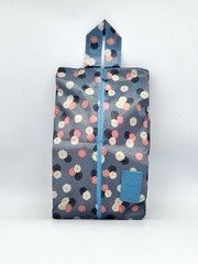 Portable Travel Shoe Bag Waterproof Nylon Zippered Storage Pouch Floral Blue