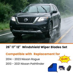 26&Prime; 17&Prime; 12&Prime; Wiper Blades Set for Nissan Pathfinder 2013-2021/ Nissan Rogue 20…