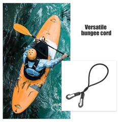 Durable Rubber Bungee Cords Set 4Pcs Black with Dual Hooks for Home and Camping
