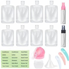 SEQUHITKU 17 Pack Travel Pouches for Toiletries,TSA C-17pcs, white