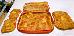 Samantha Brown Orange Travel Organizer Case Packing Cubes Set Toiletry Cosmetic