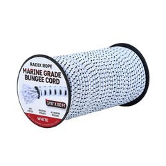 Bungee Cord – 3/16 Inch x 100 x 100 Feet, White With Black Trace