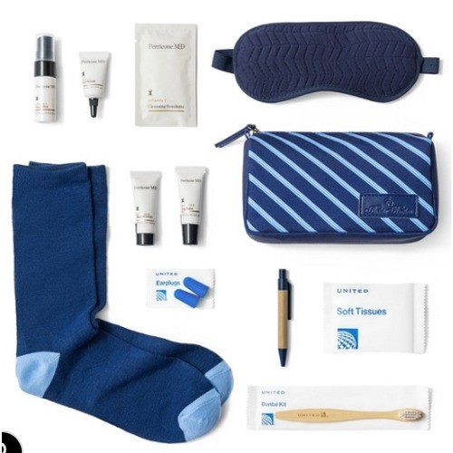 NWT BROOKS BROTHERS Amenity Pouch Unisex Blue Striped United Polaris Kit OS