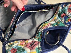 Vera Bradley Hanging Travel Organizer Quilted Cuban Stamps Toiletry Bag Hook