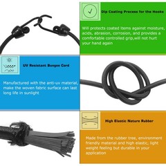 Joneaz 12 inch, 18 24 36 1/4 Black-14pk-1/4in Cord